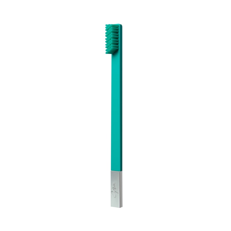 Thumbnail of Apriori Turquoise Blue Silver Medium Toothbrush image