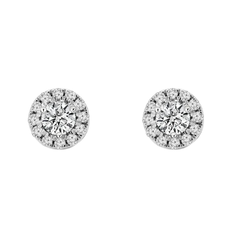 Thumbnail of Birthstone Halo Earrings - Diamond image