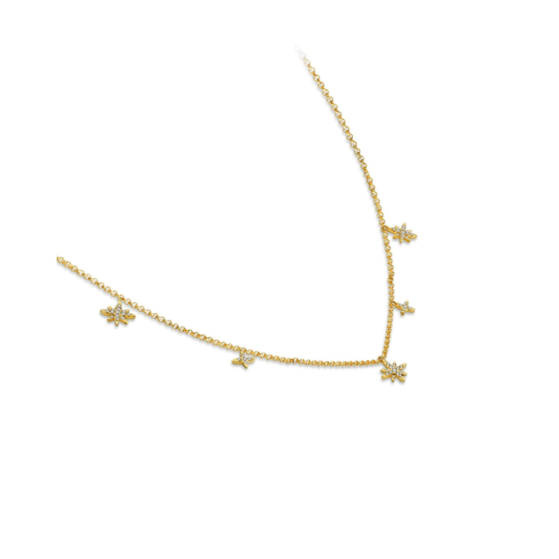 Thumbnail of 18K Yellow Gold Star Shape Diamond Necklace Choker image