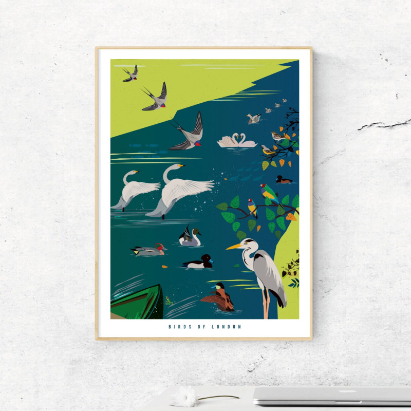 Thumbnail of Birds Of London Illustrated Art Print image