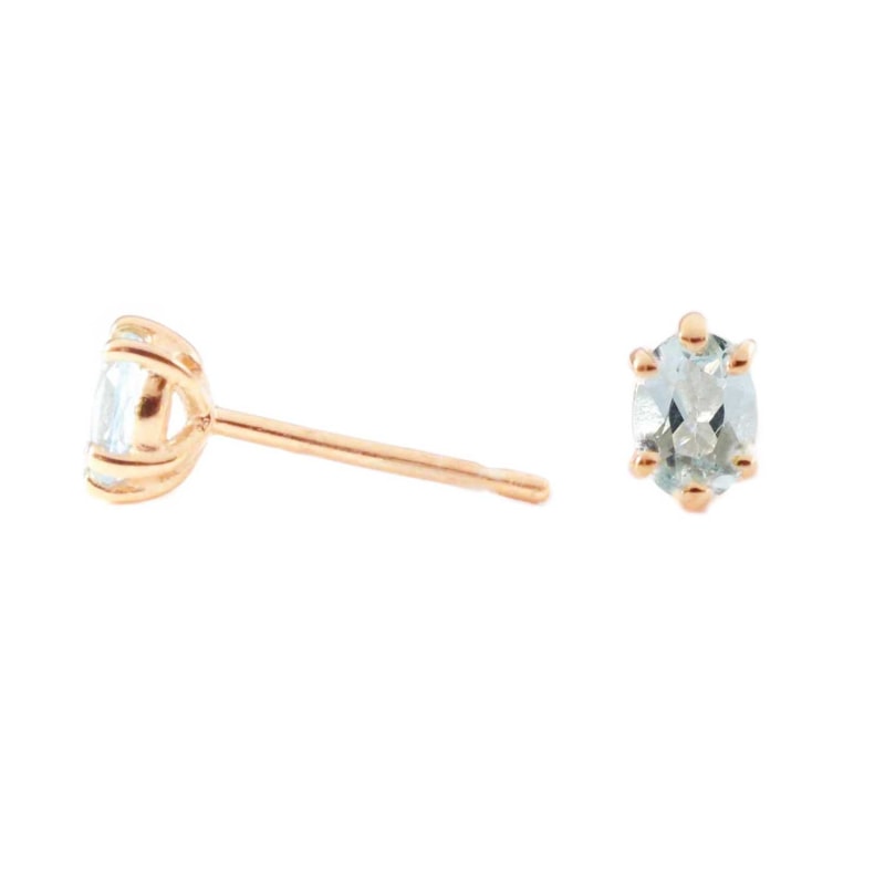 Rose gold sales aquamarine earrings