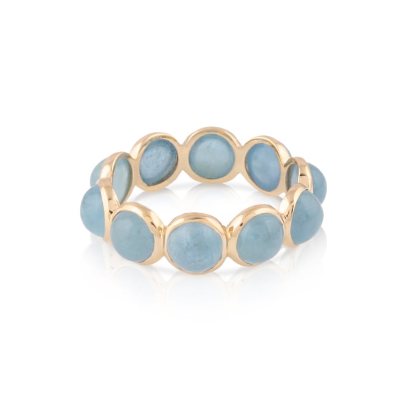 Thumbnail of Aquamarine Round Ring In Yellow Gold image