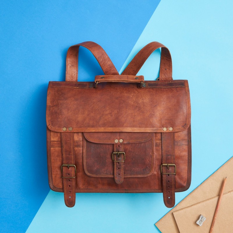 Thumbnail of Vida Vintage Leather Backpack Satchel image