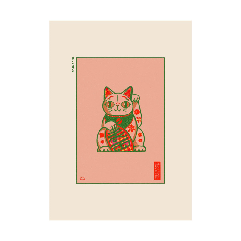 Thumbnail of Lucky Cat Floral Print image