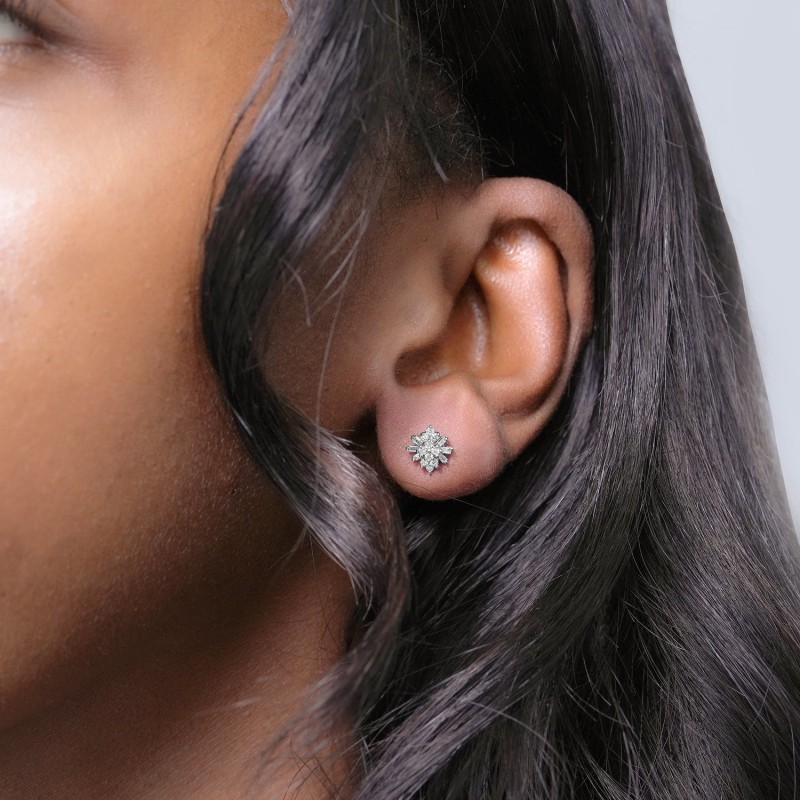 Thumbnail of Arazely Diamond Scattered Flower Earrings image