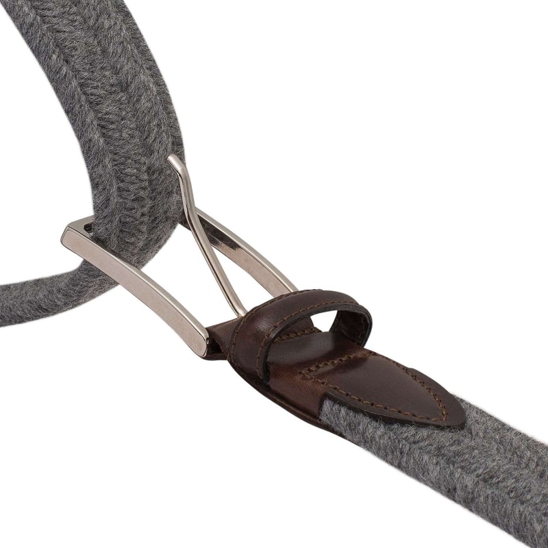 Thumbnail of Elastic Braided Wool Belt Grey Giovanni image