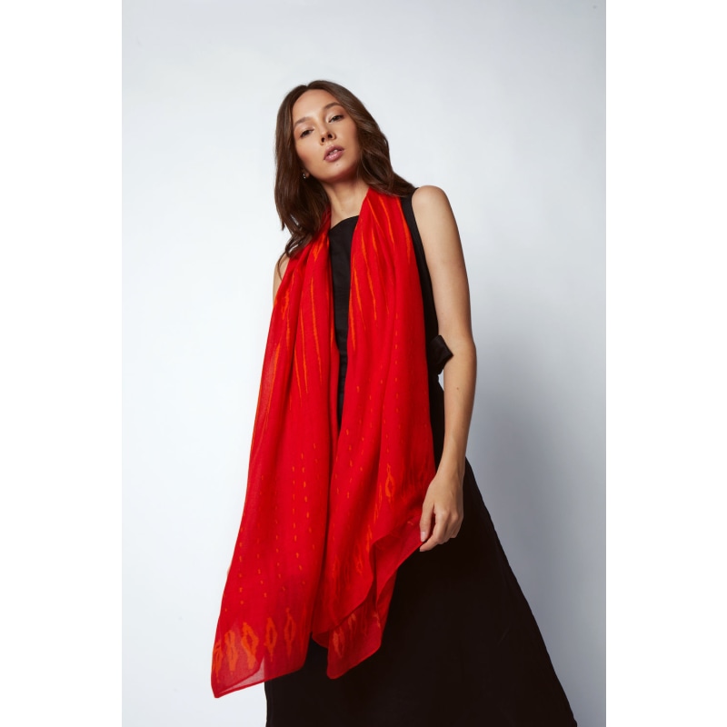 Thumbnail of Rio Bamboo Dual Sarong & Scarf - Red Fuchsia image