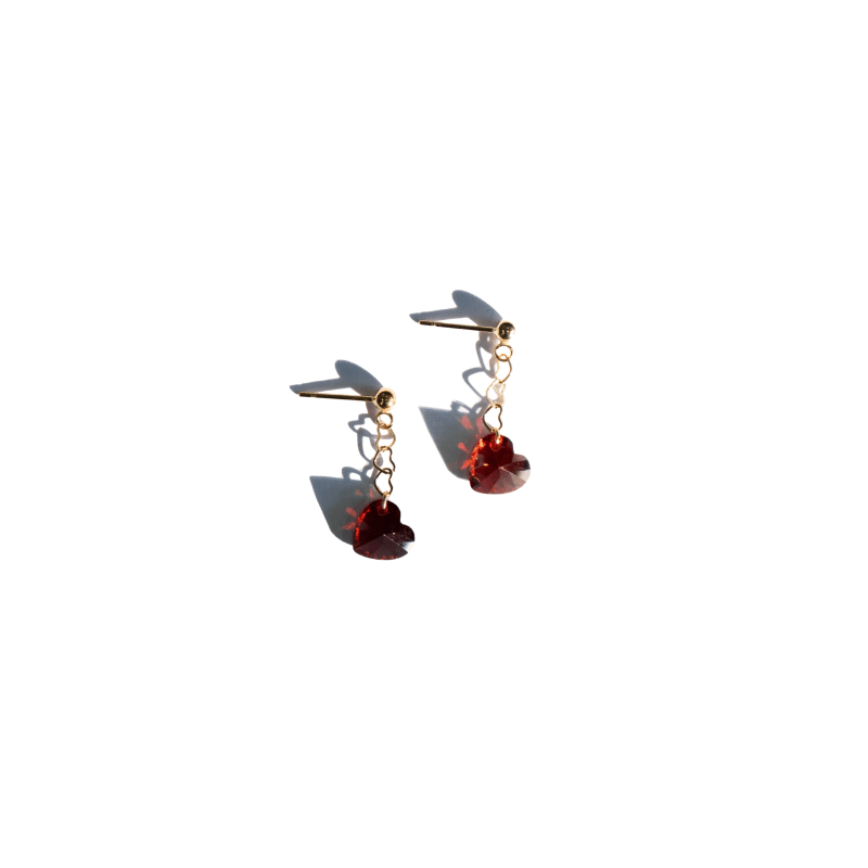 Thumbnail of Aria Red Heart Zircon Earrings image