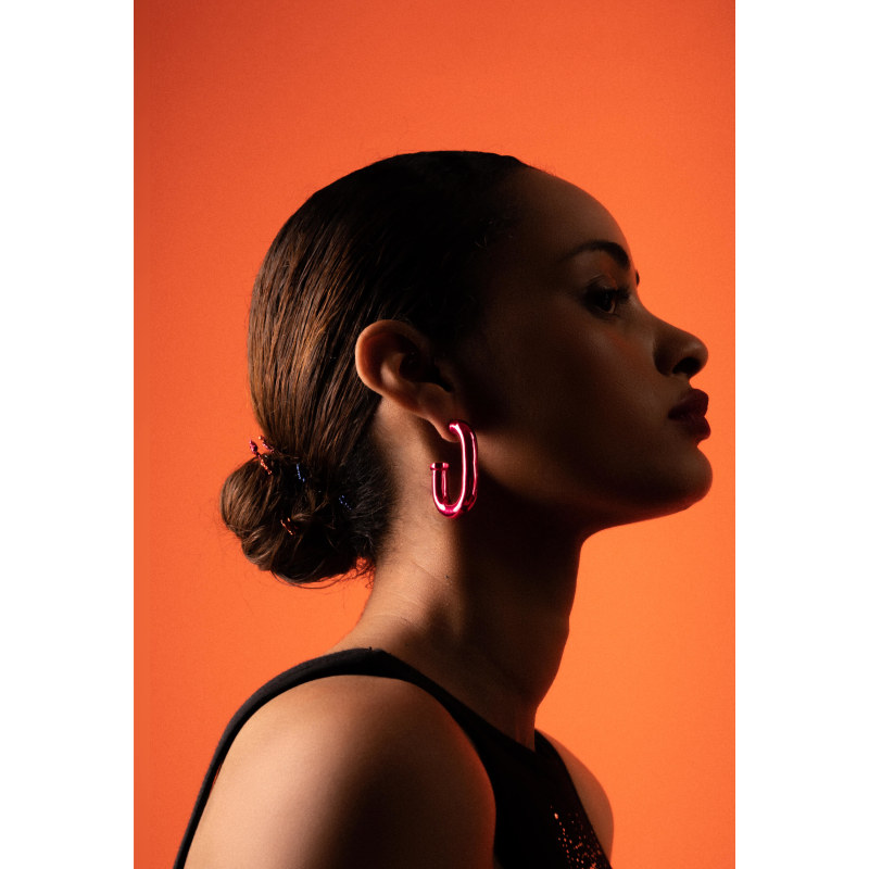 Thumbnail of Mercedes Fuchsia Hoops image