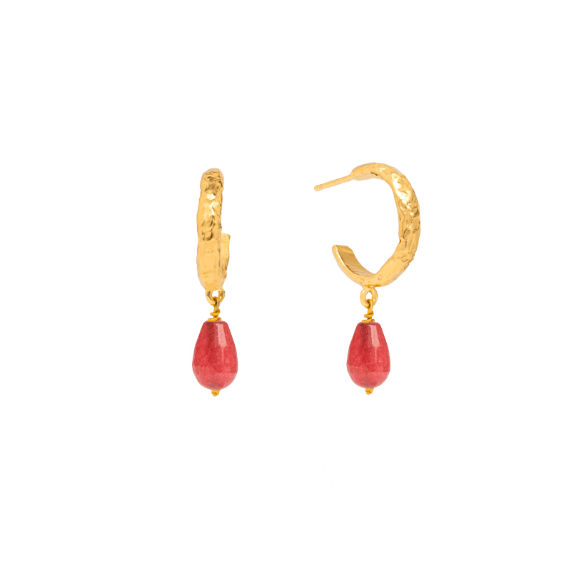 Sadie Maroon Hoop Earrings LAVANI JEWELS Wolf Badger