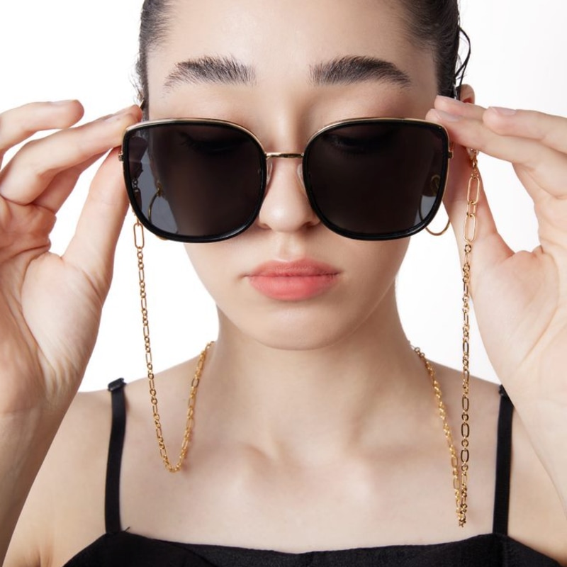 Artemis Silver Sunglasses Chain FRIDA FLORENCE Wolf Badger