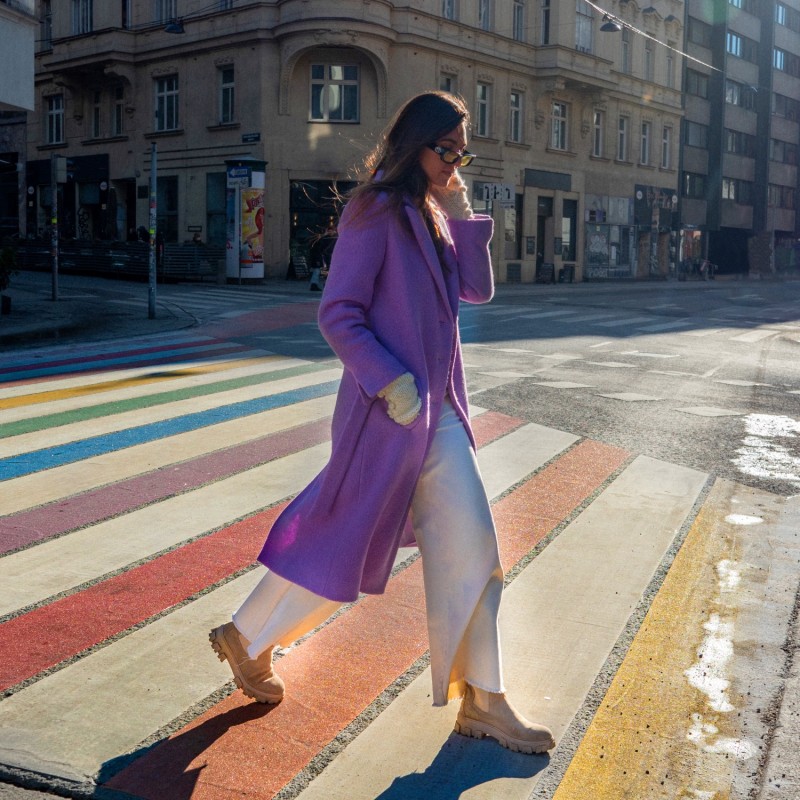 Thumbnail of Arthur Lavender Boiled Wool Coat image