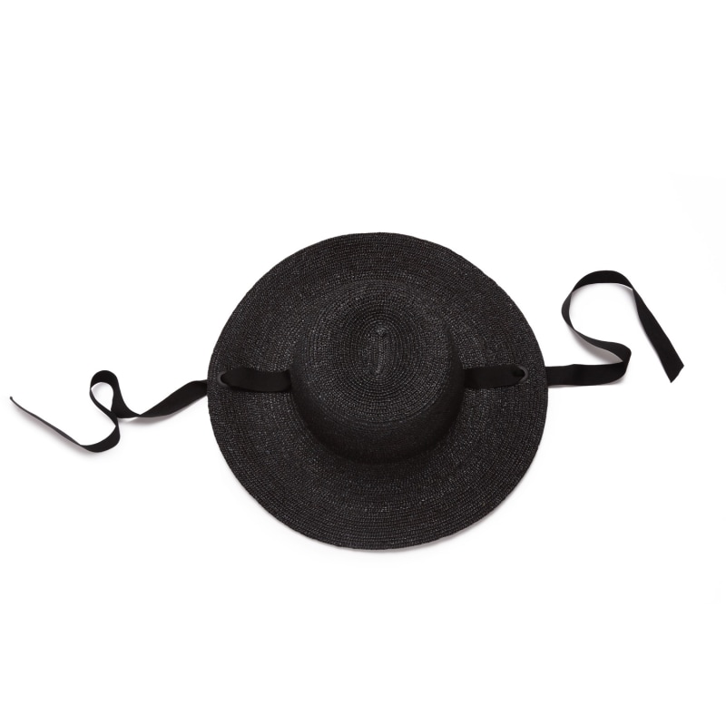 Thumbnail of Black Wide Straw Boater image