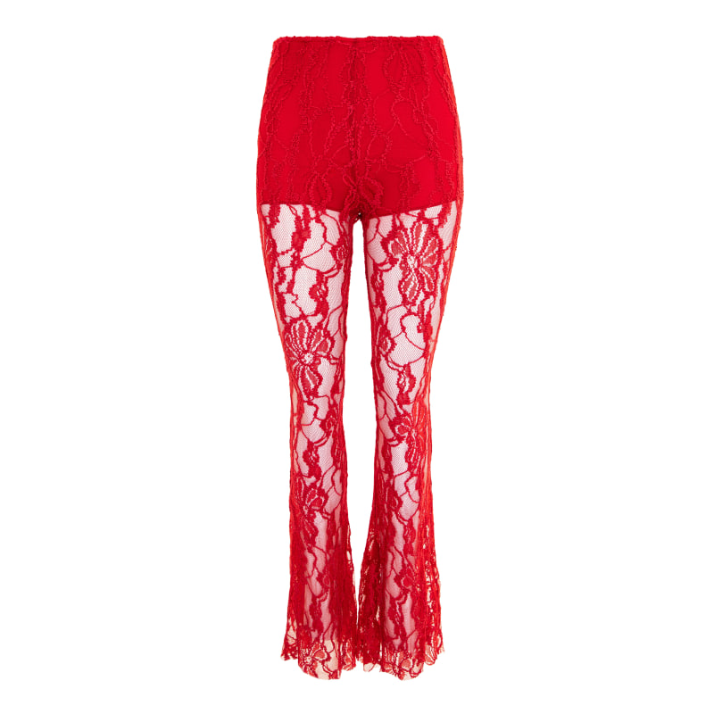 Ary Lace Pants Red