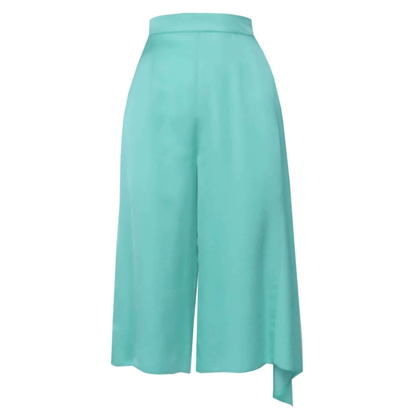 Thumbnail of Swept Away Mint Cropped Pants With Side Pleat image
