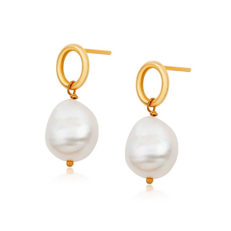 Grey baroque 2025 pearl earrings