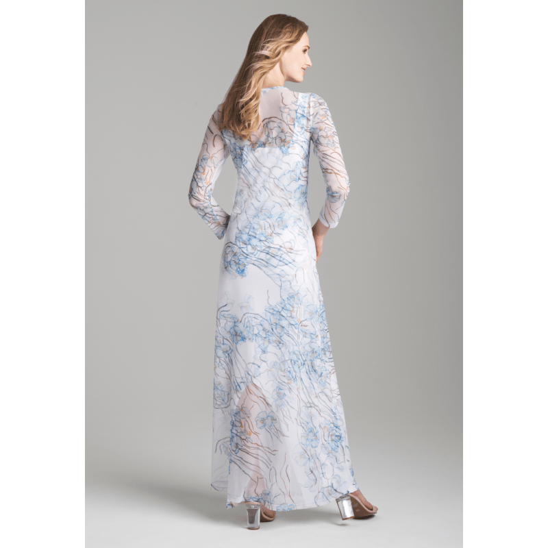 Thumbnail of Asher Drawstring Sheer Dress In Dancing Orchid image