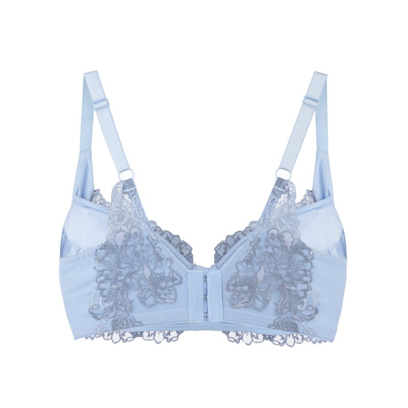 Serenity - Silk & Organic Cotton Bralette In Blue