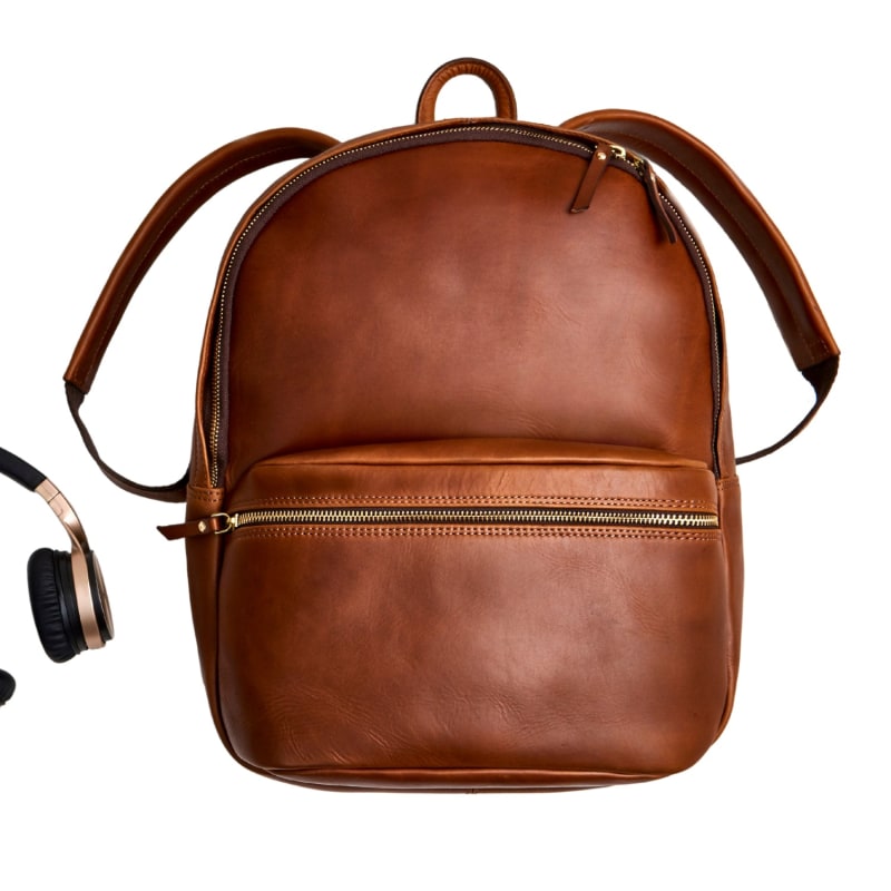 Thumbnail of Luxe Tan Leather Backpack image