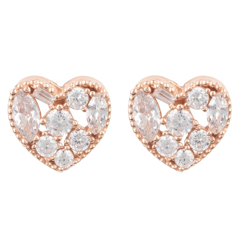 Thumbnail of Heart Sparkling Stud Earrings Rosegold image