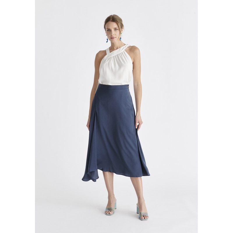 Thumbnail of Asymmetric Hem Skirt In Navy image