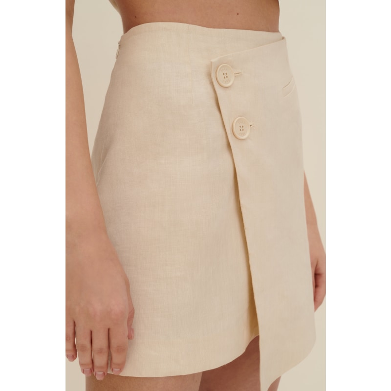 Thumbnail of Asymmetric Mini Skirt In Sandy Beige image