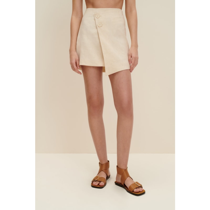 Thumbnail of Asymmetric Mini Skirt In Sandy Beige image