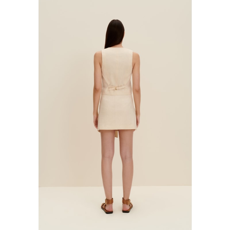 Thumbnail of Asymmetric Mini Skirt In Sandy Beige image
