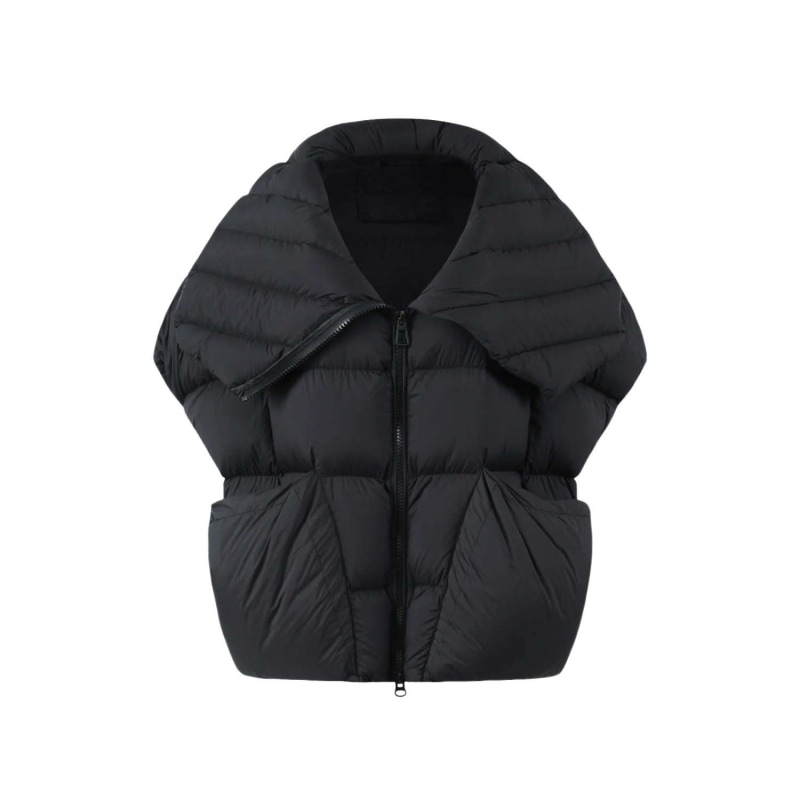 Asymmetric Puffer Coat Black URBANIC Wolf Badger