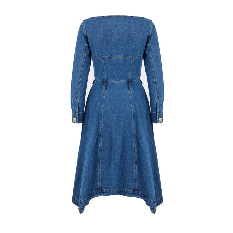 Asymmetrical Denim Dress | NOCTURNE | Wolf & Badger