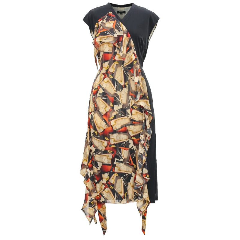Asymmetrical Dress With Graphic Print, Smart and Joy