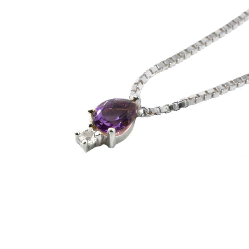 Thumbnail of Atarah Necklace- Amethyst & White Topaz - Silver image