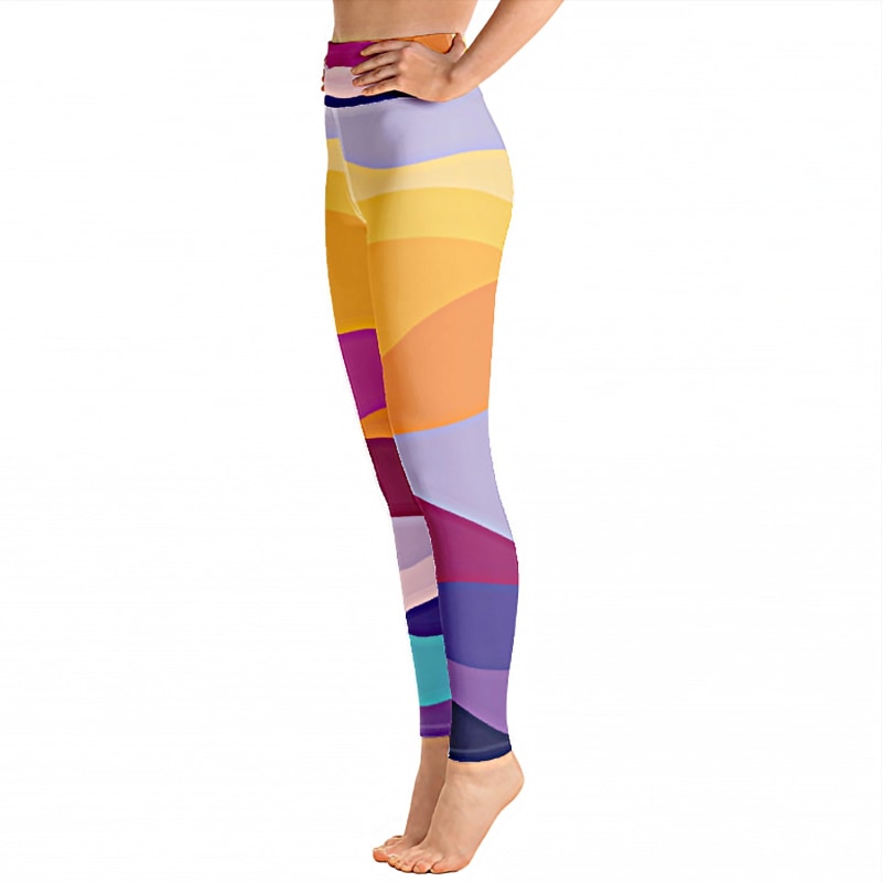 Thumbnail of High Waist Yoga Leggings In Rainbow image