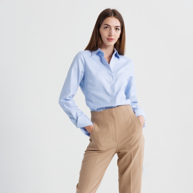 Thumbnail of Attitude Shirt - Blue Twill in Mercerized Cotton image