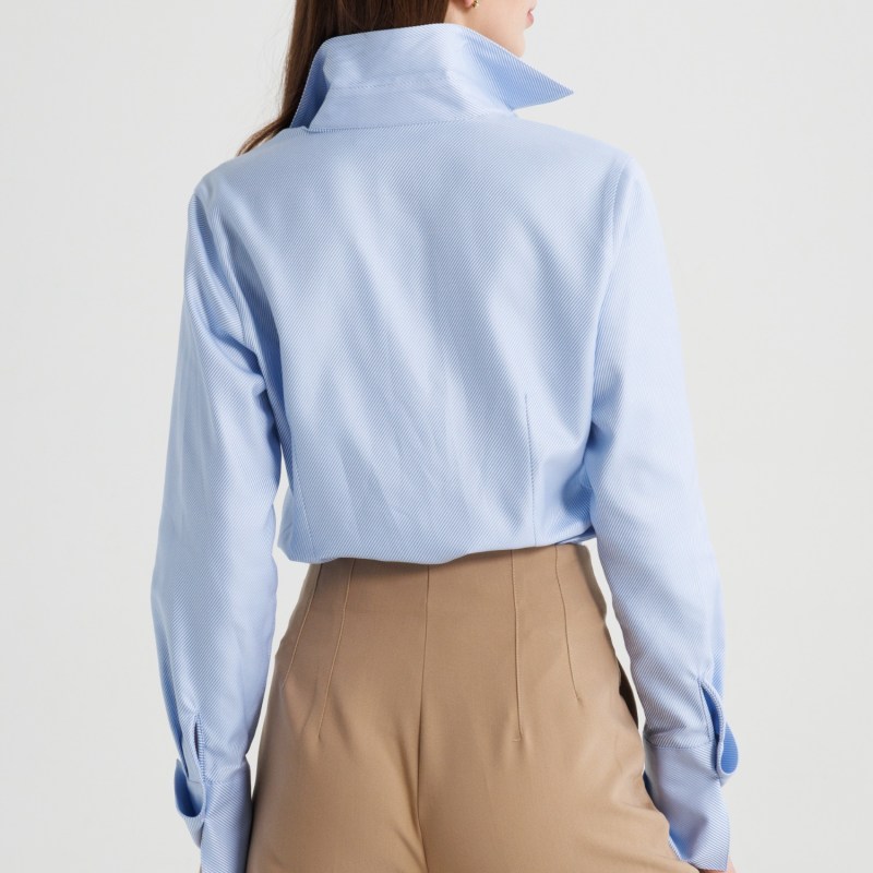 Thumbnail of Attitude Shirt - Blue Twill in Mercerized Cotton image