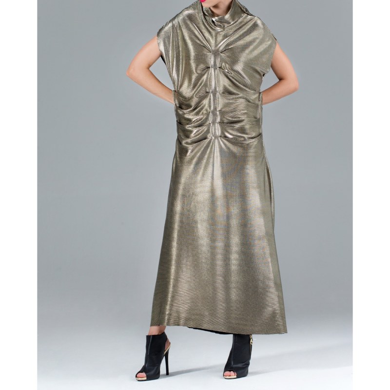 Thumbnail of Metallic Front Pleated Dress image