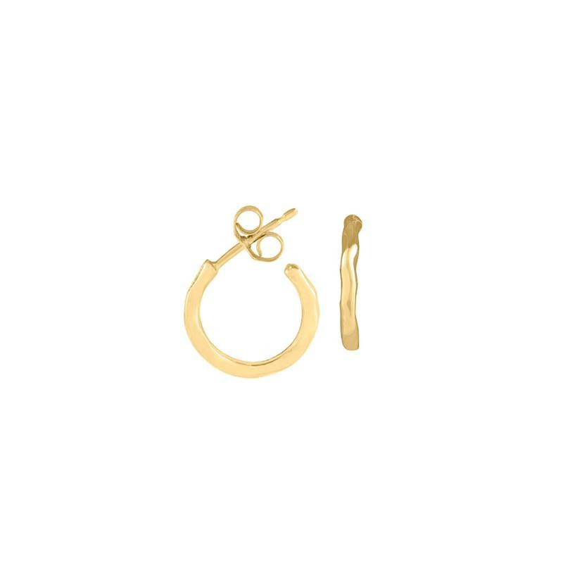 Organic Spine Hoop Medium Earrings in 18ct Gold Vermeil