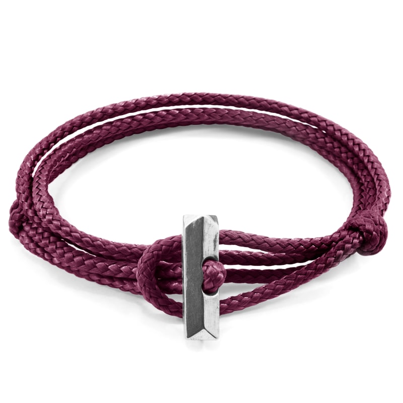 Thumbnail of Aubergine Purple Oxford Silver & Rope Bracelet image