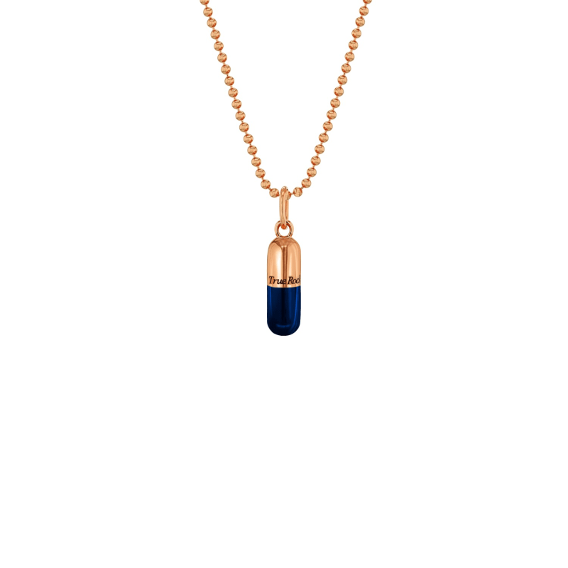 Thumbnail of Midnight Blue & Rose Gold Small Pill Pendant image