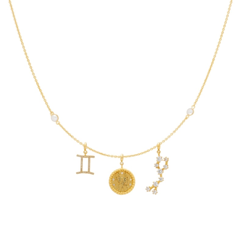 Thumbnail of Triple Gemini Zodiac Necklace image