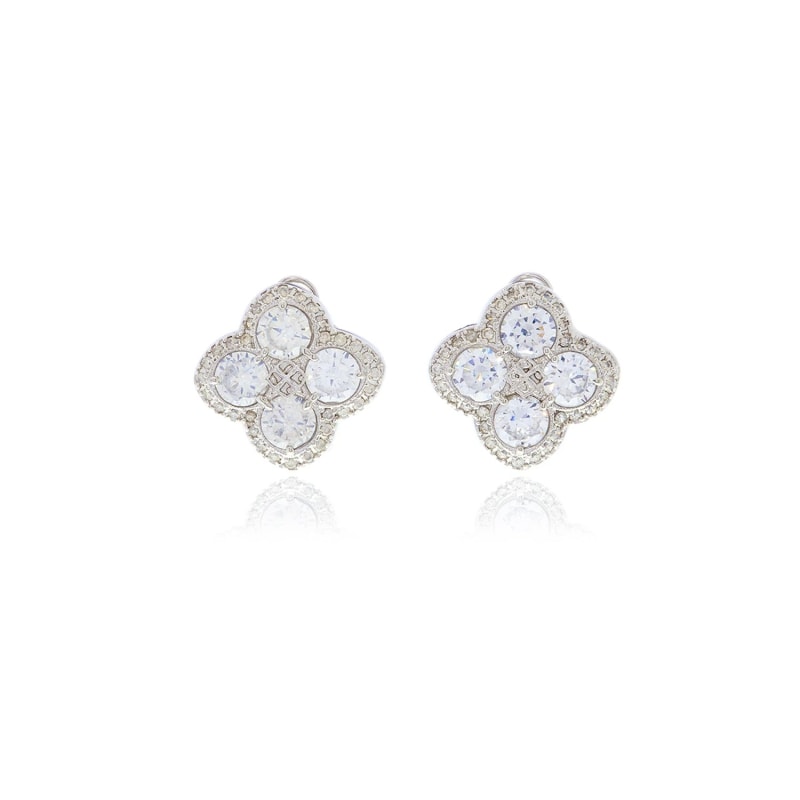 Thumbnail of Silver Chandelier Diamond Flower Earrings image