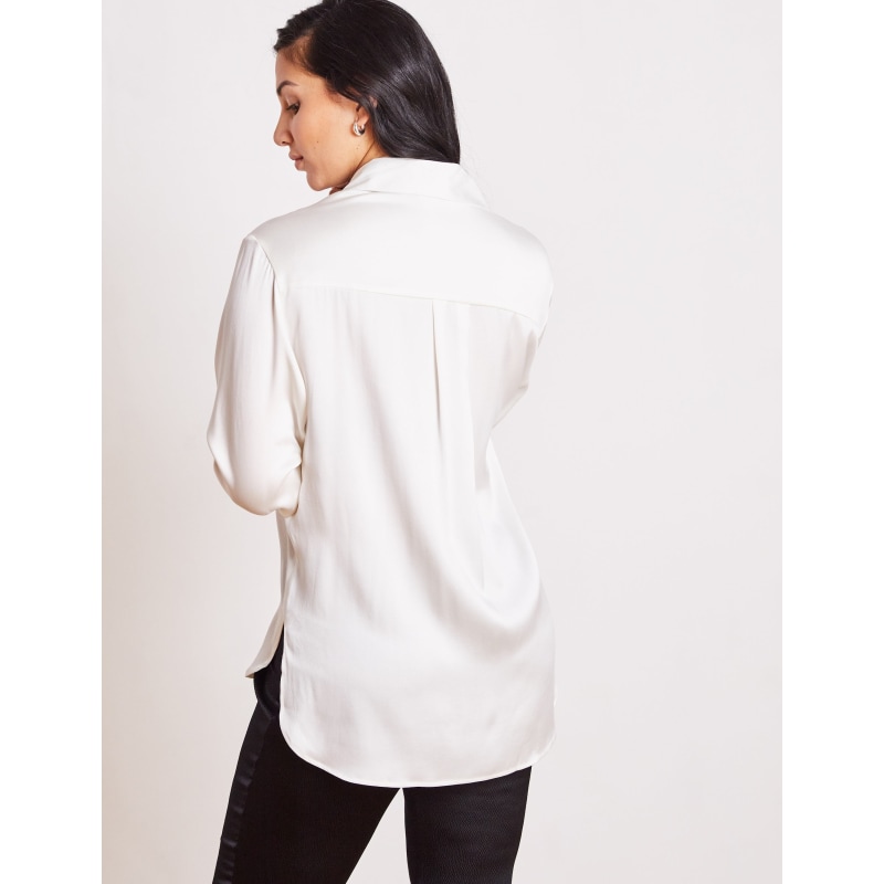 Thumbnail of Ava Sandwashed Silk Shirt - Ivory image