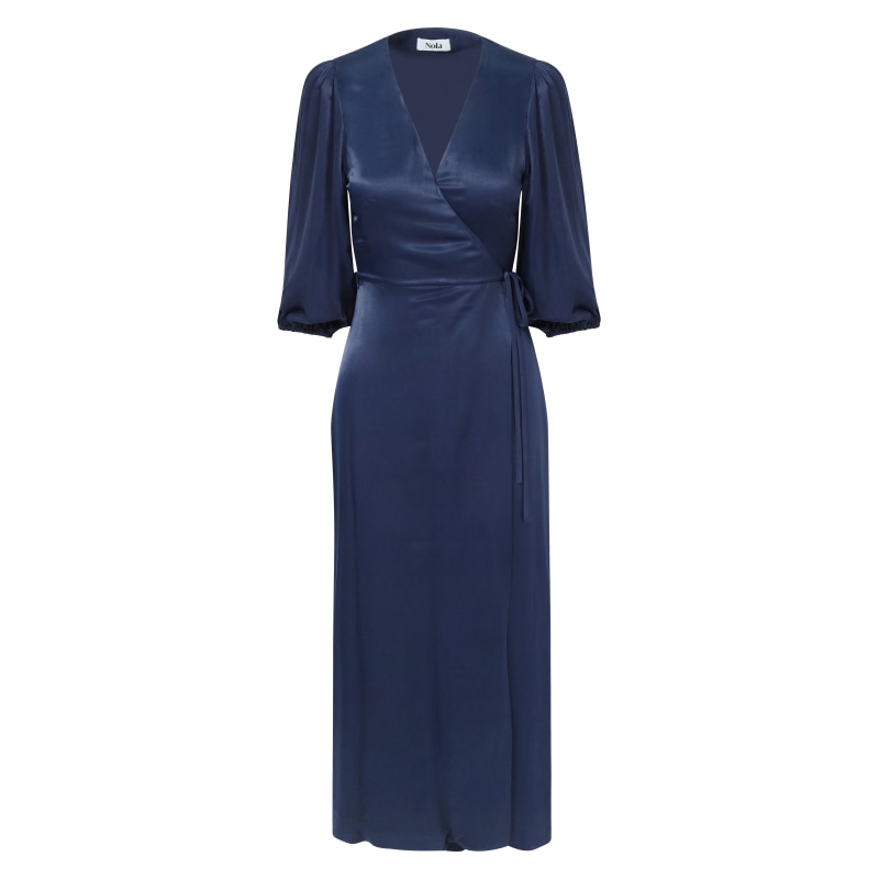 Thumbnail of Rae Midi Wrap Dress In Midnight Blue image