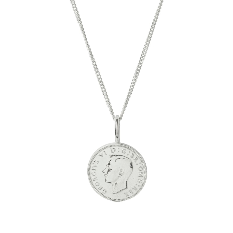 Thumbnail of British Shilling Coin Necklace In Silver image