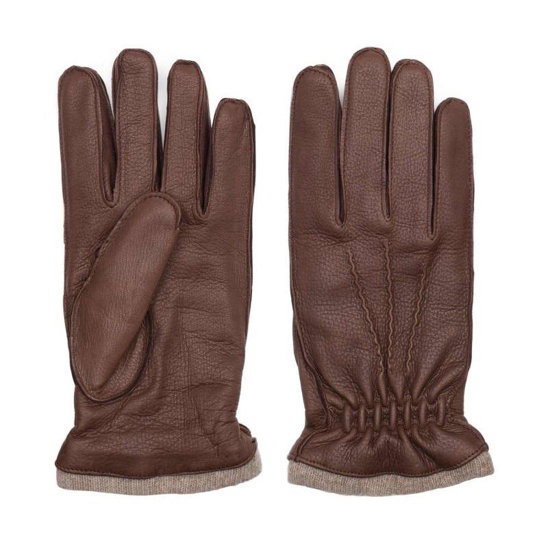 Thumbnail of Handmade Deer Leather Gloves Brown Carlo image