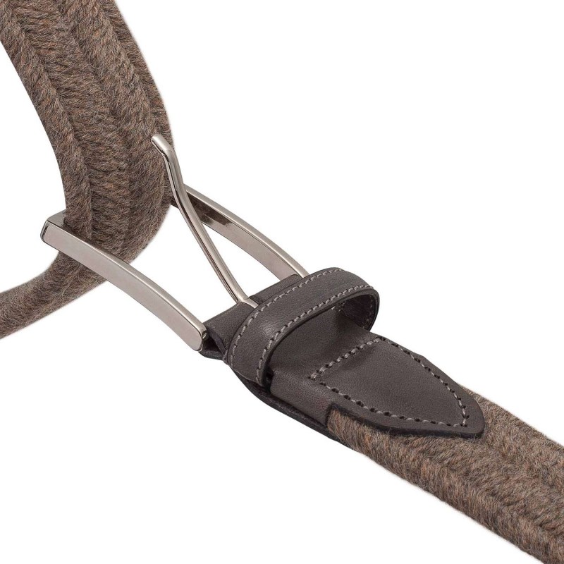 Thumbnail of Elastic Braided Wool Belt Brown Antonio image