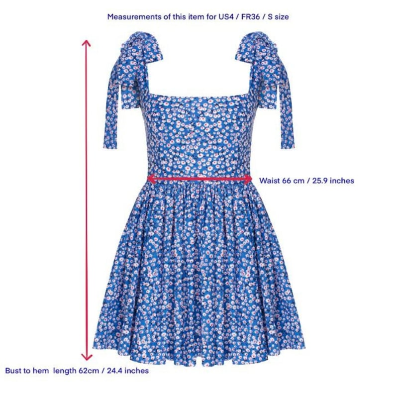 Thumbnail of Audree Floral Print Poplin Mini Dress In Azure Blue image