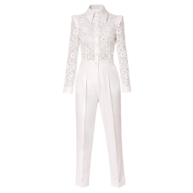 Thumbnail of Aylin Aesthetic White Lace Top Jumpsuit image