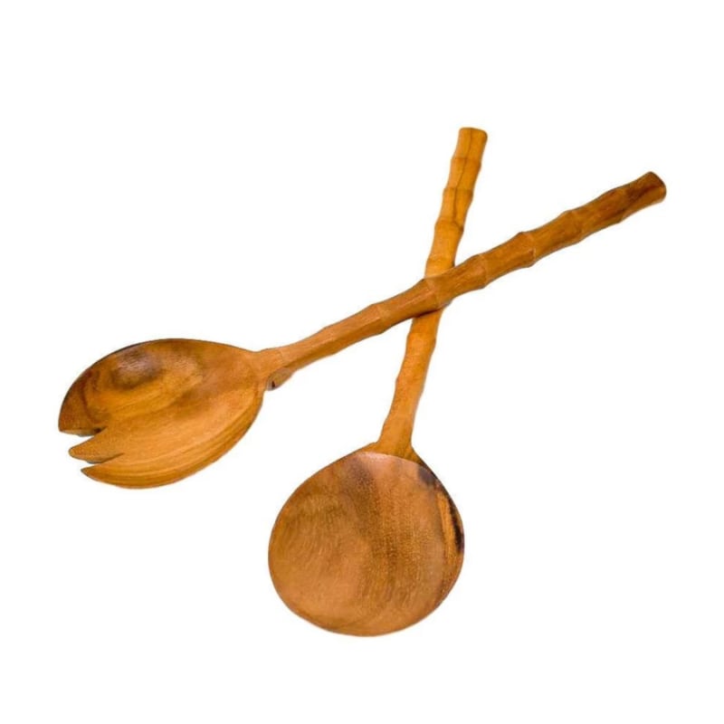 Thumbnail of Bamboo Handle Teak Serving Tongs image