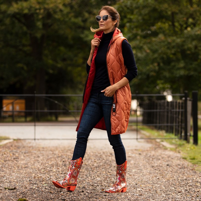 Orange camo cowboy boots discount